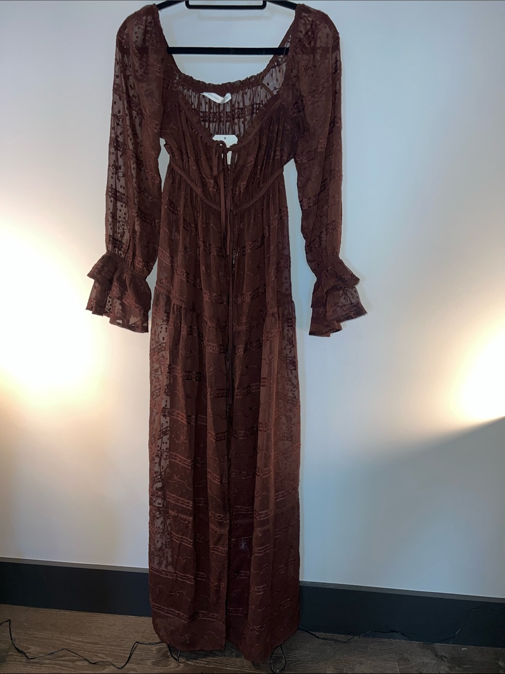NWT - Altarโd State Brown Bohemian Lace Duster - XS